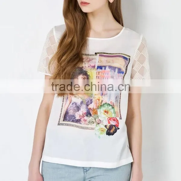 2014 Chiffon Fabric Ladies Fashion Blouse