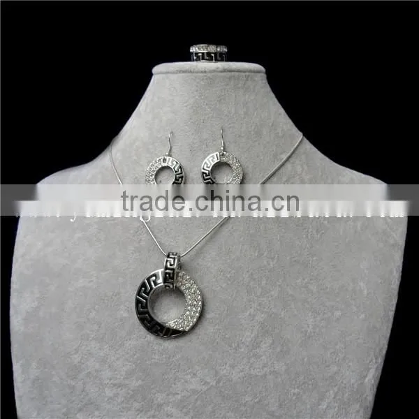 2015 necklace and earring set silver plated necklace earrings set custom necklace earring set