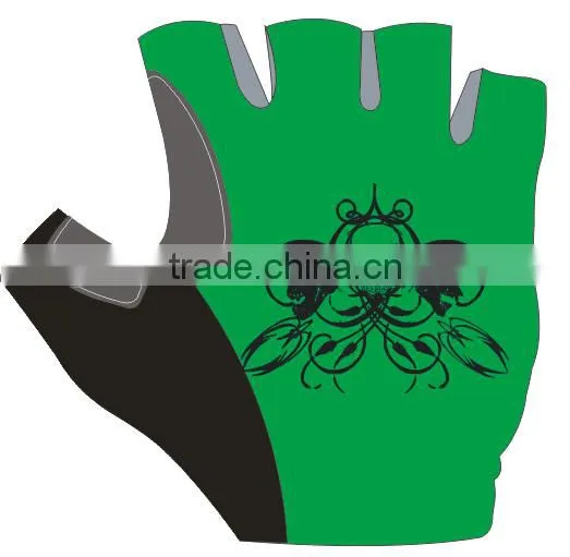 Green Skull 2015 Hot Sales Safety Gloves Sports Gloves Breathable Gloves Half Finger Gloves Cycling Gloves Bicycle Gloves photo-2