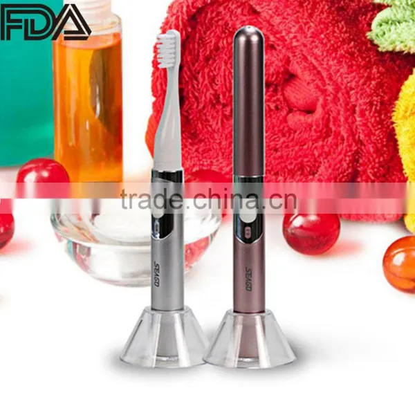 Small Sonic Electric Toothbrush Rechargable Waterproof With 2 Extra Replacement Brush Heads SV030692 photo-3