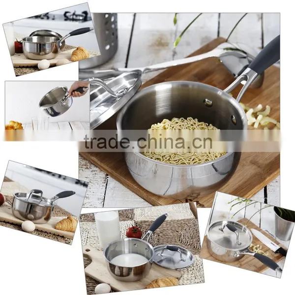 Tri-Ply Stainless Steel Milk Pan With Cover photo-2