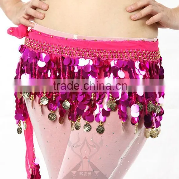 Fancy Dancing Hot Pink Waist Belt Belly Dance Belt With Sequins