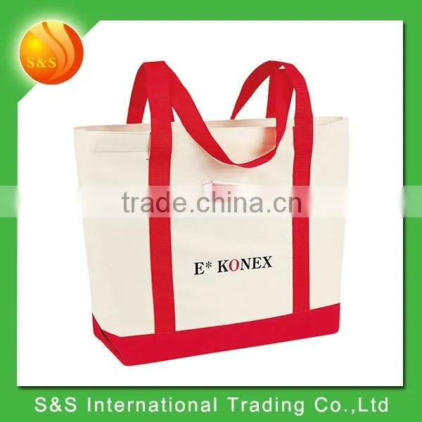 Two-tone Classic Design Carry-all Custom Canvas Tote Bag photo-2