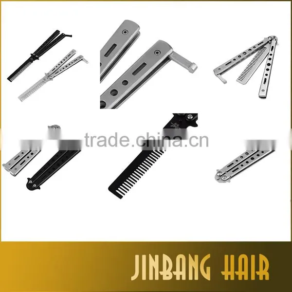 New Design Cheap Price Knife Comb Salon Stainless Steel Mental Trainer Butterfly Knife Comb photo-4