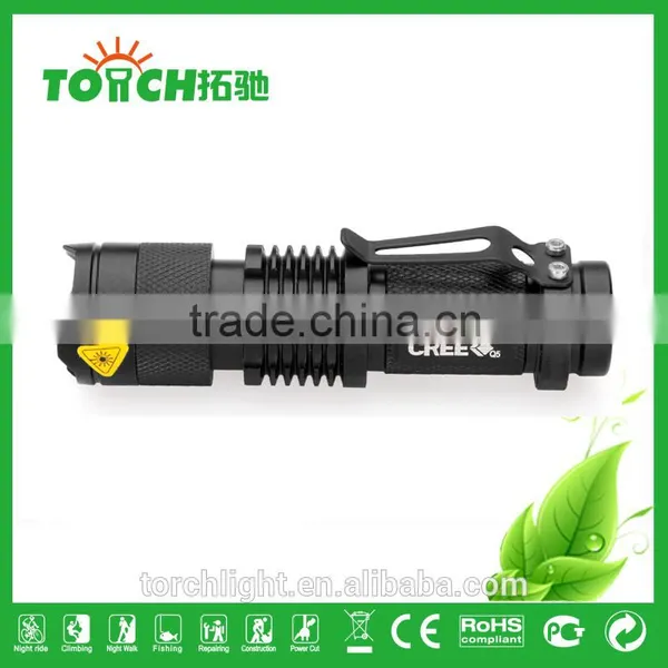 Mini Led Flashlight 5W 300 Lumen Cre e Waterproof Zoomable 3 Modes LED Flashlight For AA/14500 Battary TL-3001 photo-3