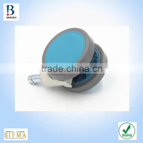 China BL Fashion Cheap 64mm Blue Grip Ring Stem TPR Furniture Appliance Swivel Caster Wheels photo-4
