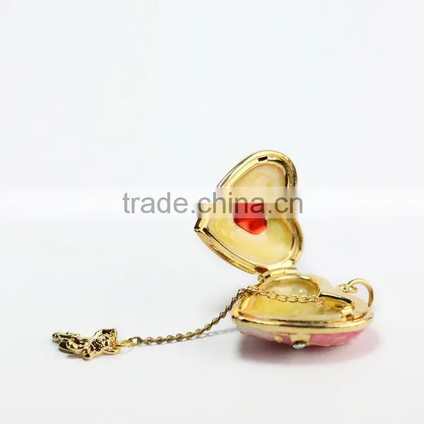 New Fashion Pewter Enamel Heart Pendant Openable photo-4