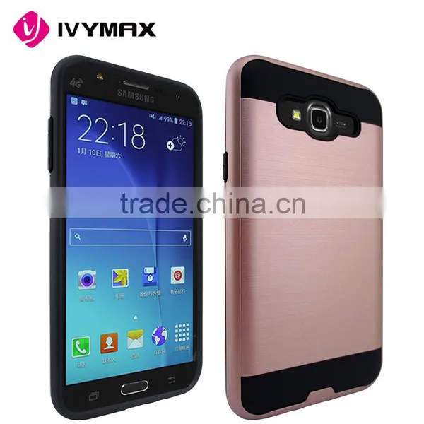 China Supplier Top Seller Hybrid Brushed Metallic Protector Phone Cover for Samsung Galaxy J7/J700 (2015) photo-2