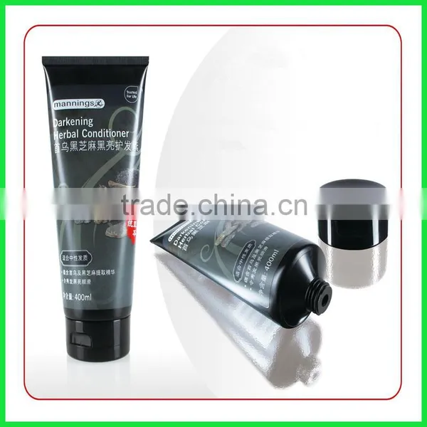 400ml Large Black Plastic Labeling Tubes for Shampoo or Conditioner With Flip Top Cap