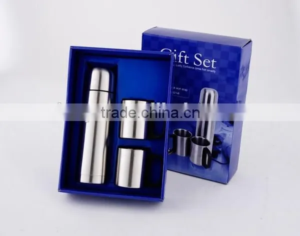 Promotion Gift- Stainless Steel Vacuum Flask Set (500ml Flask,2pcs 220ml Coffee Mug)