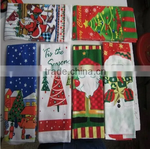 Hot Sale Christmas Cartoon Printed Tea Towel