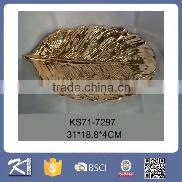 Colorful Home Decorative Items Ceramic Leaf Plate photo-5