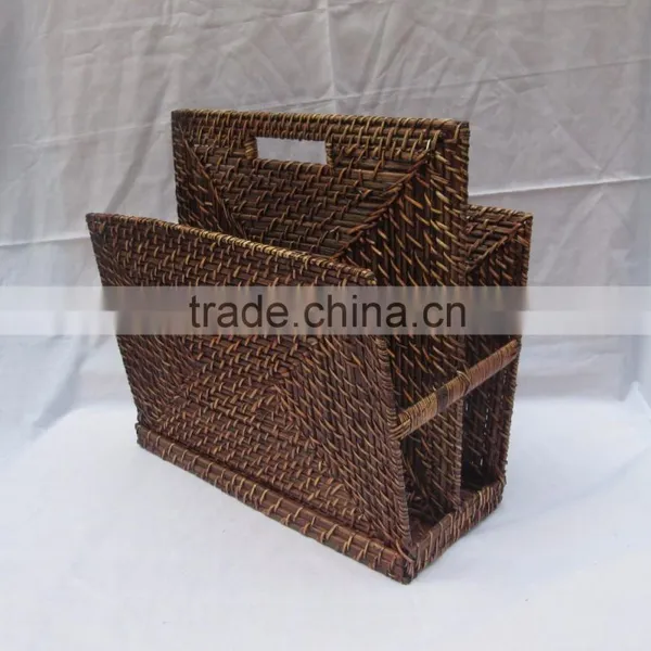 Magazine Rattan Bamboo Baskets New Style Brown Colour photo-2