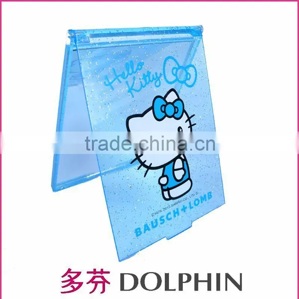 ABS Mirror,square Mirror, Blue Hello Kitty Mirror, Standing Mirror, Portable Fold Cosmetic Mirror