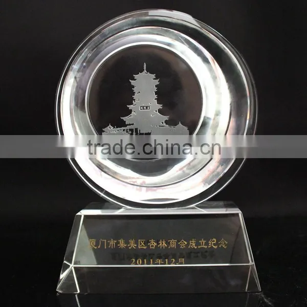 Wholesale Crystal Glass Trophy Cup Award With Building Engraving photo-5