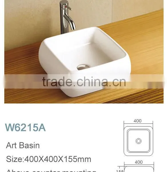 Bathroom Ceramic Square High Above Counter Art Wash Basin photo-2