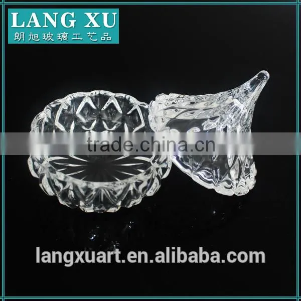 LX-T100 Factory Wholesaler Crystal Glass Kiss Shaped Fancy Glass Jars With Lids photo-3