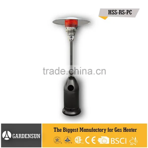 Infrared Gas Quartz Heater (Bullet Patio Heater Powder Coated Black,CE) GARDENSUN 5000-13000W With CE CSA AGA ISO