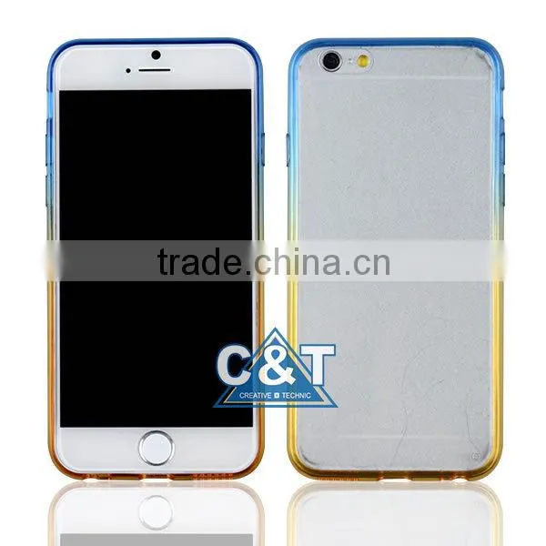 C&T Colorful Bumper Slim Clear Transparent Back Case Cover Skin for Apple Iphone 6 4.7 photo-2