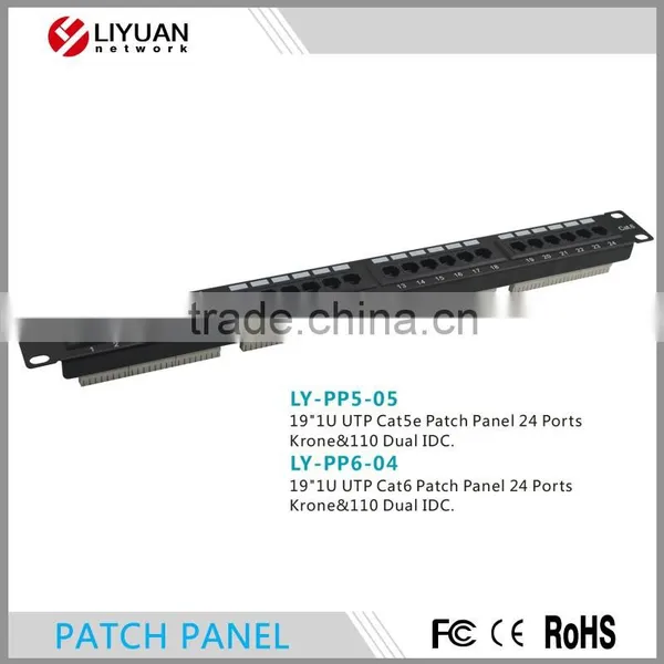 LY-PP6-04 network patch panel krone 24 port cat6 ethernet patch panel