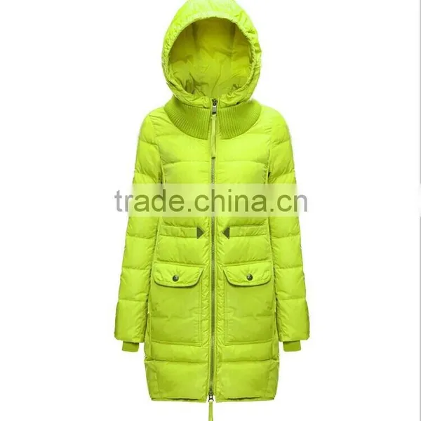 Womens Warm Mid-thigh Long Duck Down Coat Jacket, Custom Fishtail Winter Parka Women photo-4