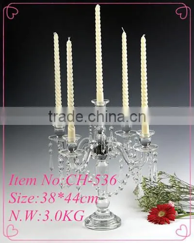 Wedding Decorative Crystal Glass Candelabra for Event photo-2
