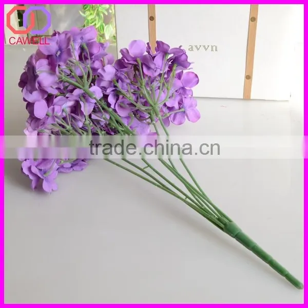 5 Heads Blue and White Hydrangea Bouquet Cheap Artificial Hydrangea Flower photo-5
