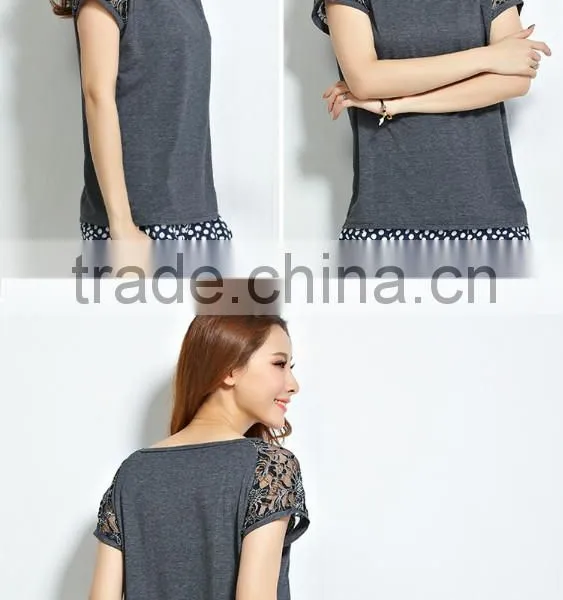 Cotton Bud Silk T-shirts Female Round Collar Short Sleeve Contracted Cultivate One's Morality Shirt