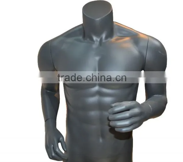 Black Matte Muscle Fiberglass Stand Mannequin Sport For Sportwear Display photo-5