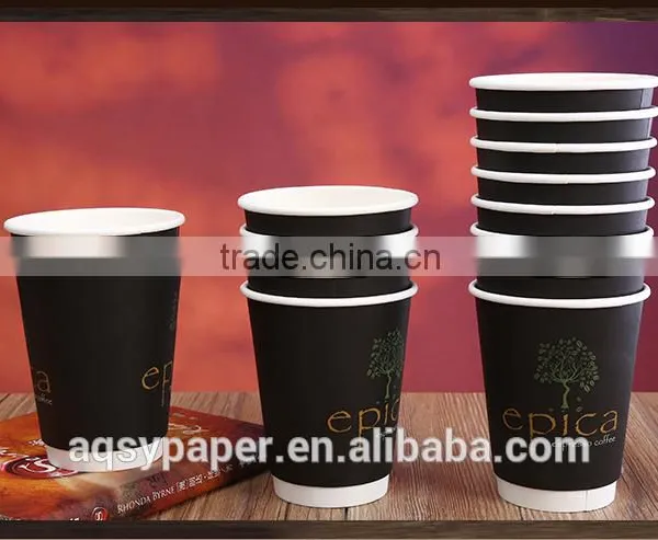 Logo Printed Disposable Double Wall Paper Cup/custom Printed Paper Hot Cup With Lids photo-2