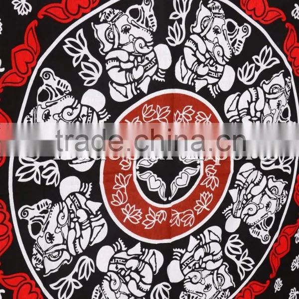 Twin Size Lord Ganesha With Lotus Flower Mandala Holy Wall Art Bohmian Hippie Ethnic Home Decorative Tapestry photo-4