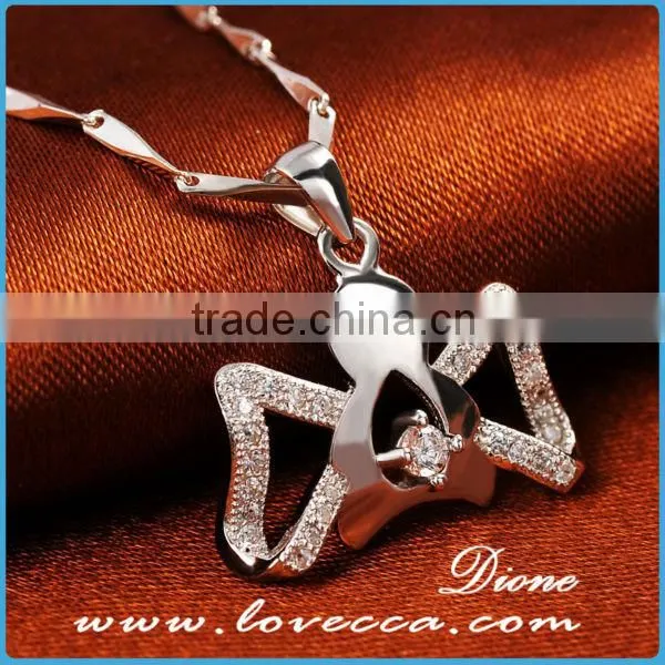 New Wholesale Best Price Bat Silver Crystal Sterling Silver Pendant Necklace photo-3