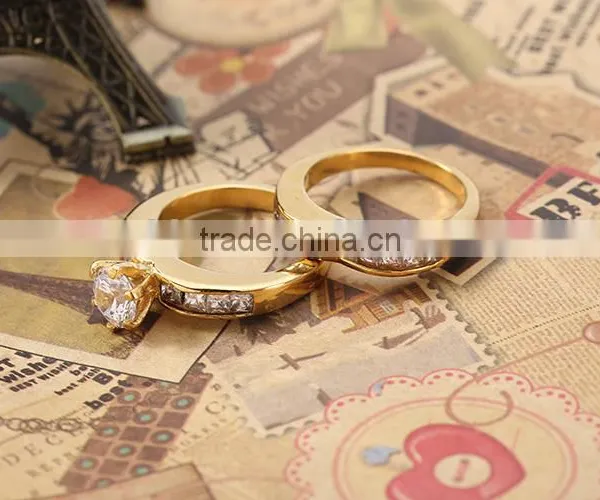 2016 New Fashion Wholesale Stainless Steel Wedding Gold Ring Jewelry photo-4
