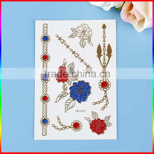 Sexy Body Art Metal Gold Tattoos Custom Flash Metallic Temporary Tattoo photo-4