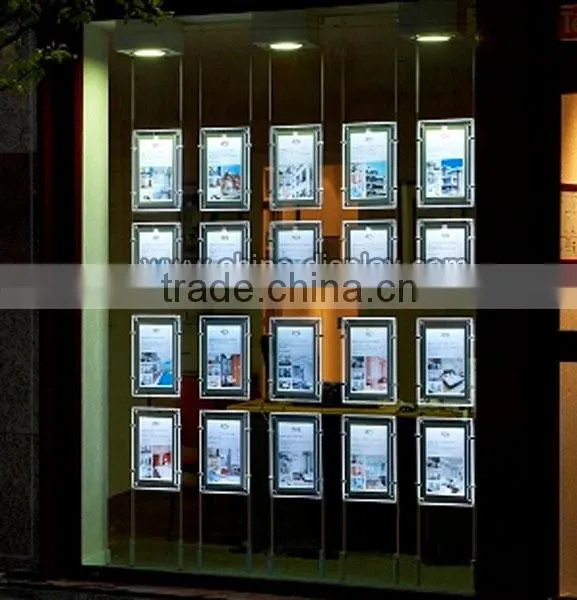 Transparency lightbox display sign hanging window led light pockets