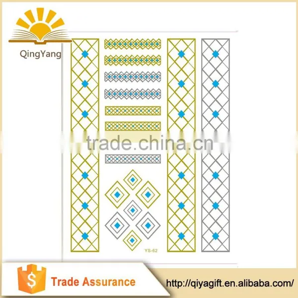 Silvery Gold Hand Tattoo Sticker Flash Non Toxic Customized Waterproof Temporary Tattoo Sticker photo-4