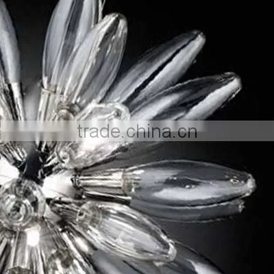 Pendant Light With Hotel Lobby Glass Column Modern Chandeliers photo-3