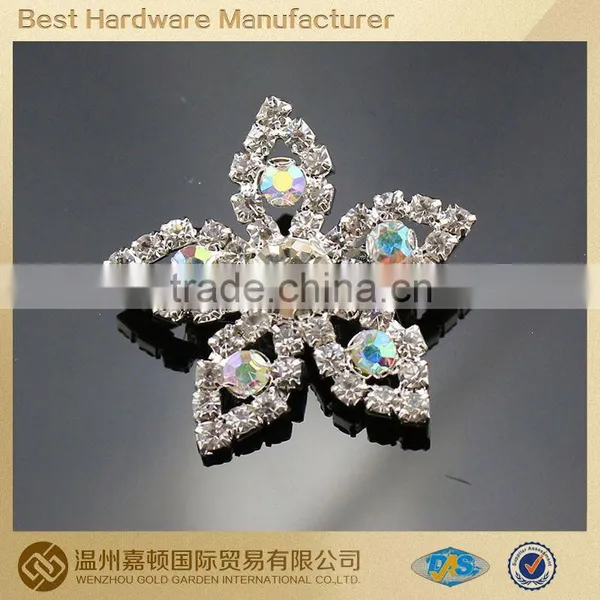 New Design Flower Silver Crystal Rhinestone Brooch White Pearl For Bridal And Wedding Invitations