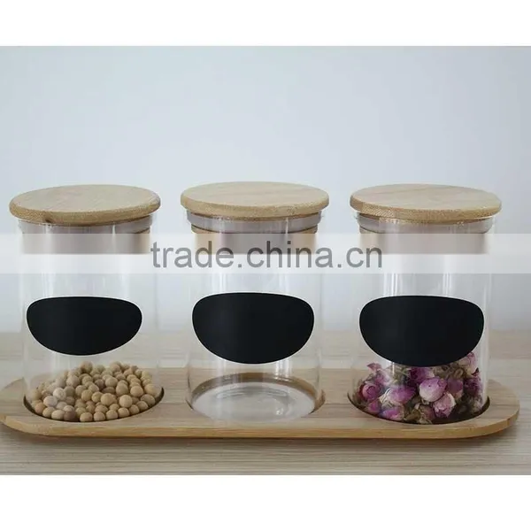 500ml Glass Storage Jar Glass Tank With Wooden Lid Heat Resistant Glass N6503 photo-2