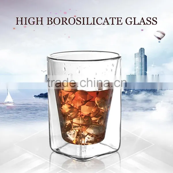 China Supplier Hot Sell Borosil Double Wall Unique Wine Glasses for 200ml photo-2
