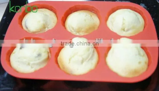 Best Selling Wholesale 6 Cavities Silicone Muffin Cake and Jelly Mold photo-3