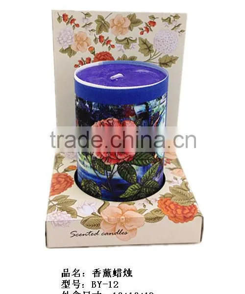 New Gift and Crafts Candles , Custom Printing Wrapped Scented Candle Wax photo-3