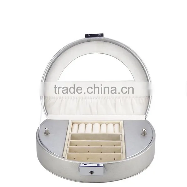 Chinese Factories Wholesale Custom High-grade PU Leather Jewelry Box, Silver Makeup Box photo-3