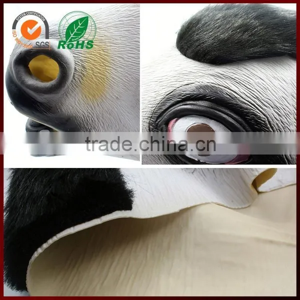 Halloween Costume Realistic Animal Cow Full Head Party Face Latex Mask photo-5