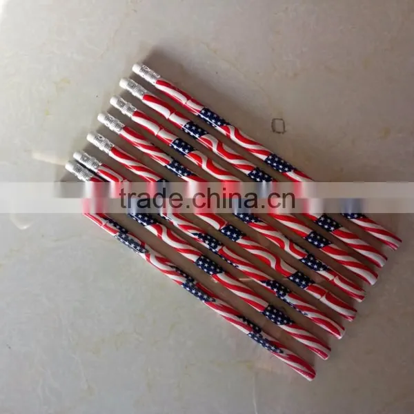 USA Flag Design Film Faced Wooden Pencil for Africa photo-5