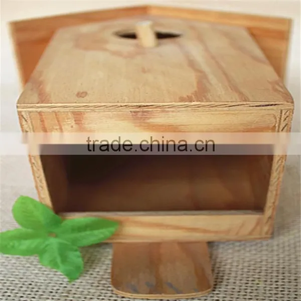 Wood Artificial Bird Nest for Round Wood Window photo-5