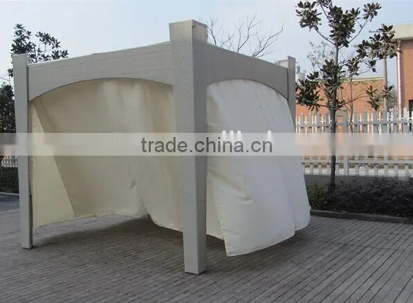 Poly Rattan Gazebo With Curtain photo-3