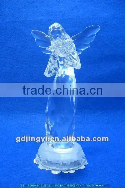 Acrylic Christmas Angels Figurines Hold a Heart With LED Light photo-2