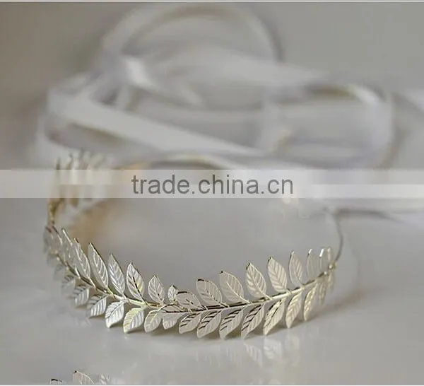 High Quality Tiara Metal Crowns Geek Goddess Athena Leaf Headband LH003-001 photo-3