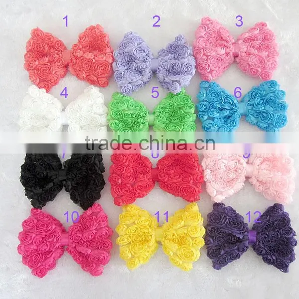 Shabby Bow Flower Clip for Kids Hair Accessories photo-4